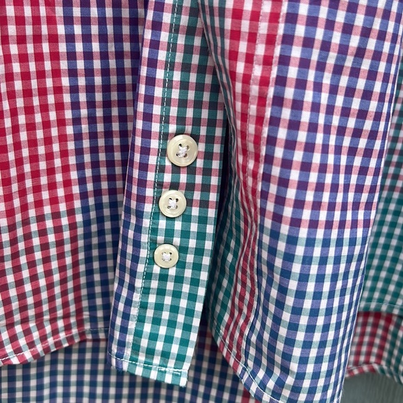 Evergreen Sportman Full Fit men’s XXL colorful gingham 100% cotton button up - Picture 4 of 11